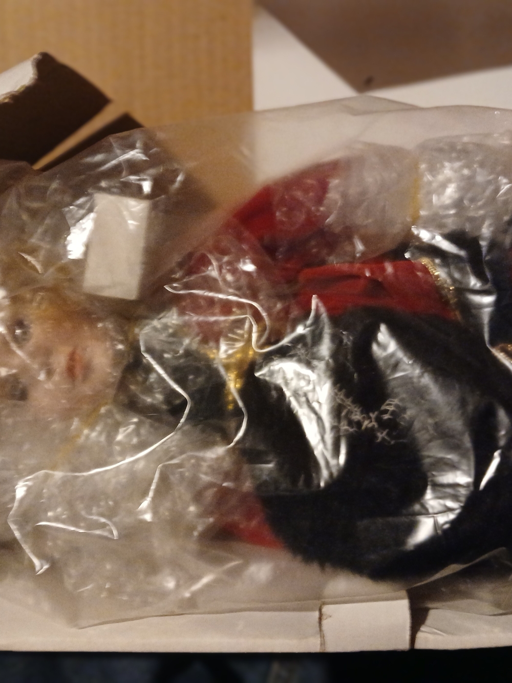 Collectible Kids Doll in Red and Black Outfit
